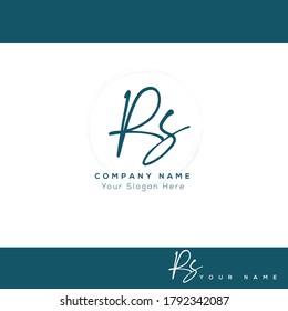  R S RS Initial letter handwriting and signature logo. Beauty vector initial logo .Fashion, boutique, floral and botanical