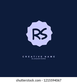 R S RS Initial logo template vector
