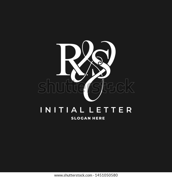 R S Rs Logo Initial Vector Stock Vector Royalty Free 1451050580