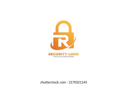R Security logo design inspiration. Vector letter template design for brand.