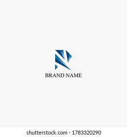R shape gradient logo vector designs