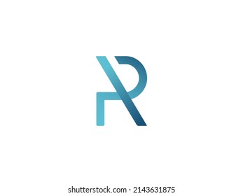 r shaped logo shapes gradient blue colour