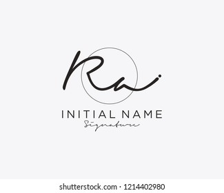 R A Signature initial logo template vector