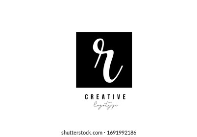 R einfaches, schwarz-weißes Alphabet mit Buchstaben Logo-Design für Unternehmen und Unternehmen 