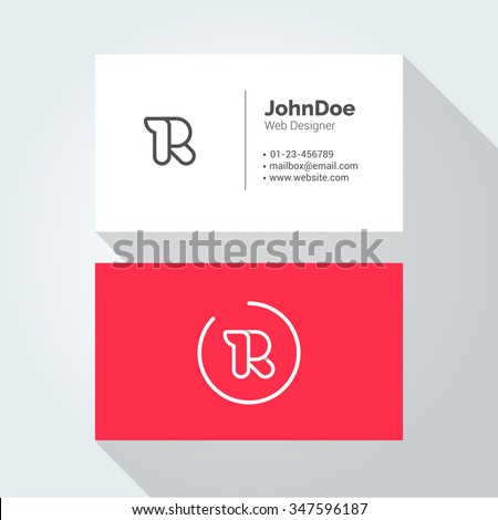 R Simple Letter Minimal alphabet linear logo. Business card template. Vector logo Element