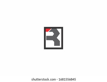 R in square concept logo design. Can be used for company or corporate logo