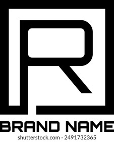 R square icon on white background