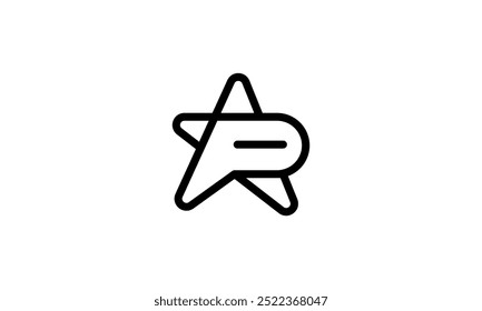 R Star line vector logo. P, R Star logotype