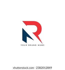 r style text logo design vector