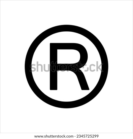 R symbol copyright vector flat illustration on white background..eps