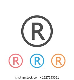 R symbol copyright vector image. Icon set