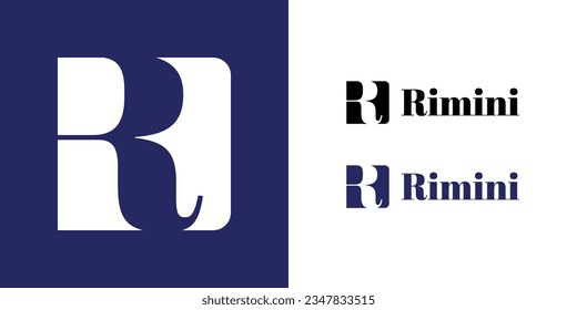 R symbol logo design. Vector easy to edit logo for elegant visual identity and branding project. 