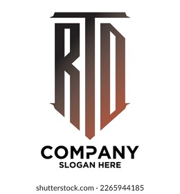 R T D  lettering with square design vector template
