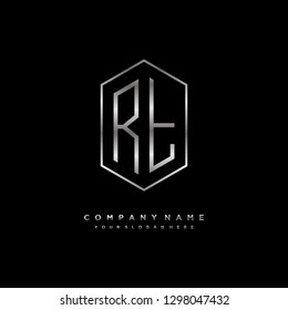 R T initial letter, modern logo design template vector