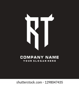 R T initial letter, modern logo design template vector