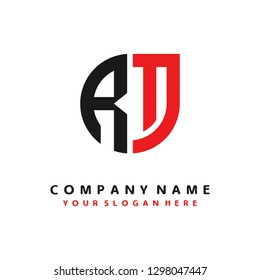 R T initial letter, modern logo design template vector