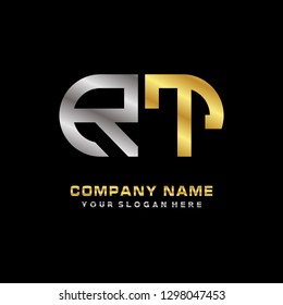 R T initial letter, modern logo design template vector
