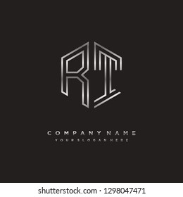 R T initial letter, modern logo design template vector