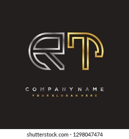 R T initial letter, modern logo design template vector