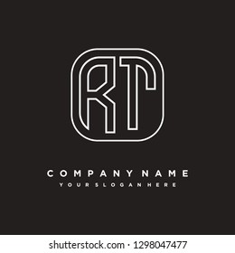 R T initial letter, modern logo design template vector