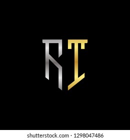 R T initial letter, modern logo design template vector