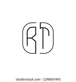 R T initial letter, modern logo design template vector