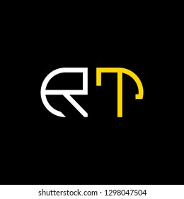 R T initial letter, modern logo design template vector