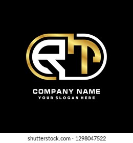 R T initial letter, modern logo design template vector