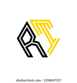 R T initial letter, modern logo design template vector