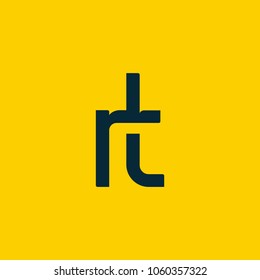 R & T joint logo bold letter design with business card template