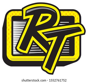 r and t letter combination can use logo personal symbol and your corporate. good looking, very simple and very bright.