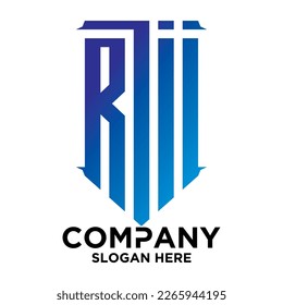 R T I I  lettering with square design vector template
