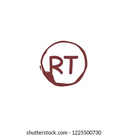 R T RT Initial logo template vector