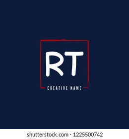 R T RT Initial logo template vector