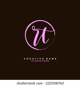 R T RT Initial logo template vector