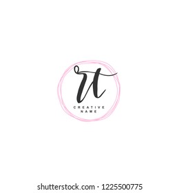 R T RT Initial logo template vector