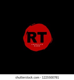 R T RT Initial logo template vector