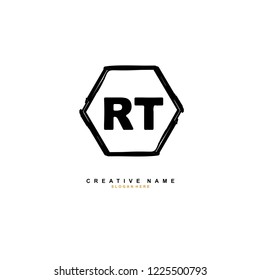 R T RT Initial logo template vector