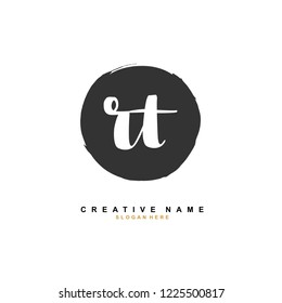 R T RT Initial logo template vector