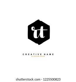 R T RT Initial logo template vector