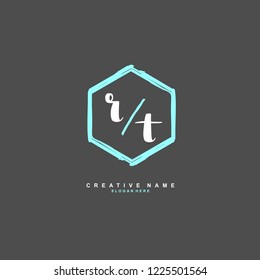 R T RT Initial logo template vector