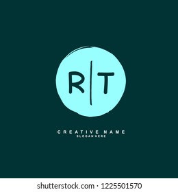 R T RT Initial logo template vector