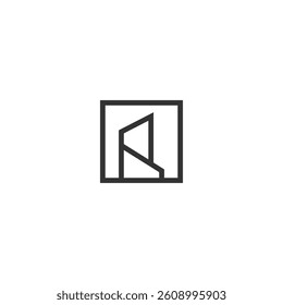 R technology illusion square design logo