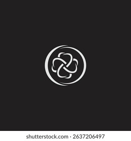 R technology logo design flower