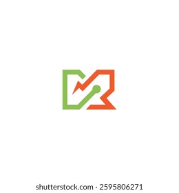 R technology square logo icon