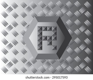 R Text Aluminium Wallpaper
