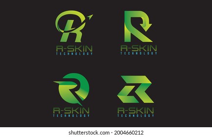 R text and company logo design idea