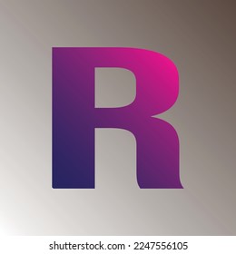 R text gradient color letter mark logo template vector design. colorful logotype R capital letter. Alphabet R letter t-shirt design. 