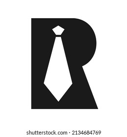 R Tie Letter Vector Logo Design. Letter R Suit Design Business Logo Template