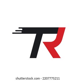 R- oder TR-Buchstaben-Symbol, Vektorgrafik-Design-Vorlage